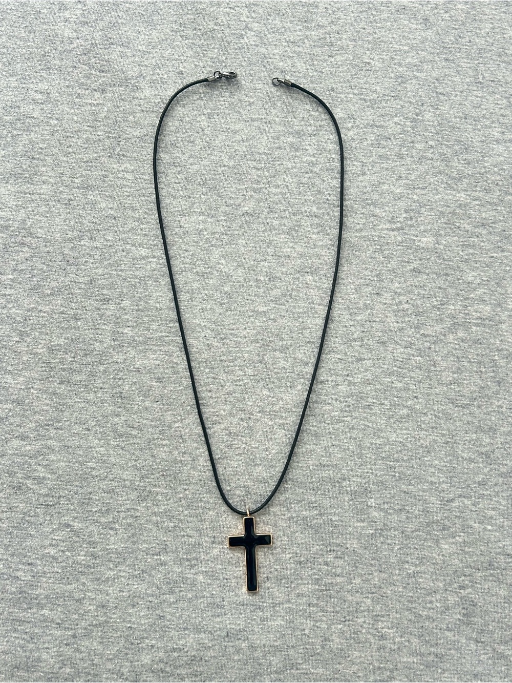 Brandy Melville Black Cross Rope Pendant Necklace